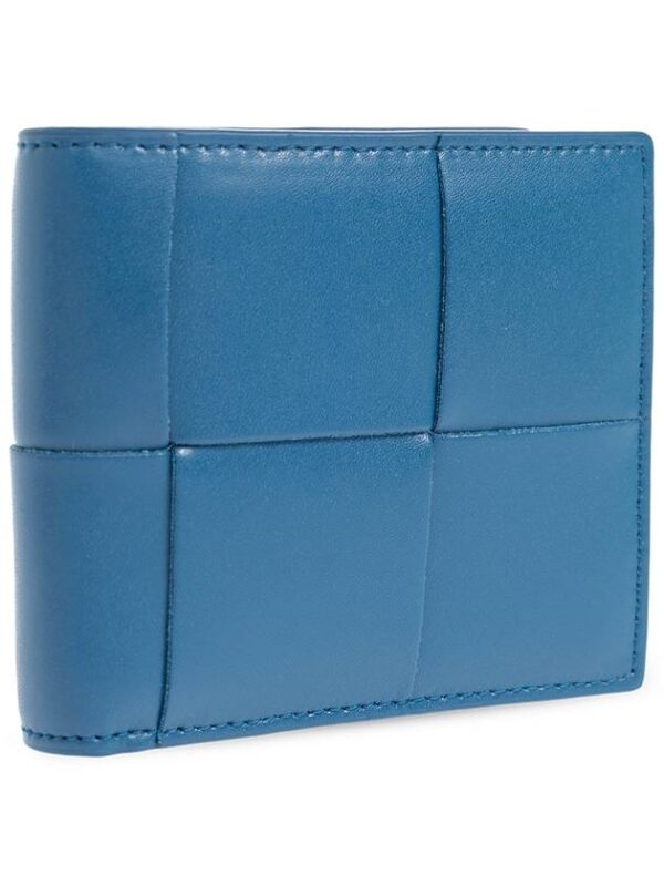 Bottega Veneta Intrecciato Cassette Half Wallet Blue
