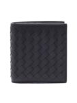 Bottega Veneta Intrecciato Small Folder Half Wallet Dark Grey