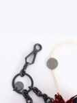 Bottega Veneta Pom Keyring Black Red 72796
