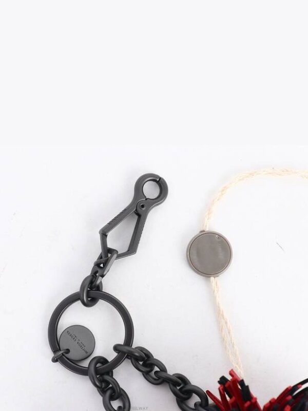 Bottega Veneta Pom Keyring Black Red 72796