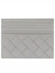 Bottega Veneta Intrecciato Leather Card Wallet Grey
