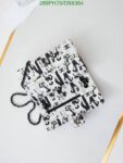 Chanel Medium White Black Canvas Karl Lagerfeld 25cm