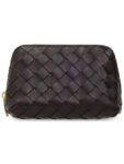 Bottega Veneta Intrecciato Leather Pouch Dark Brown