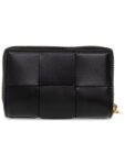 Bottega Veneta Cassette Accordion Zipper Bicycle Wallet Black