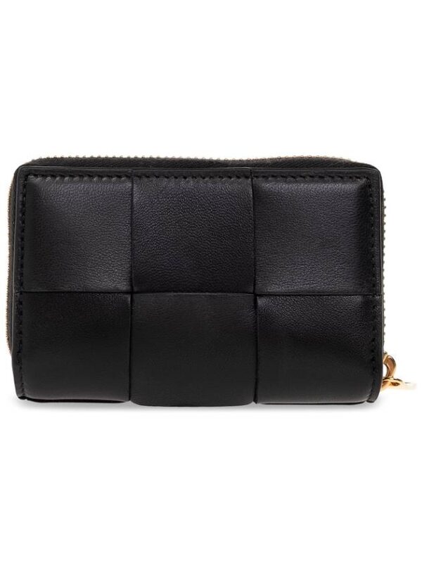 Bottega Veneta Cassette Accordion Zipper Bicycle Wallet Black