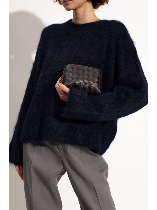 Bottega Veneta Intrecciato Leather Pouch Dark Brown