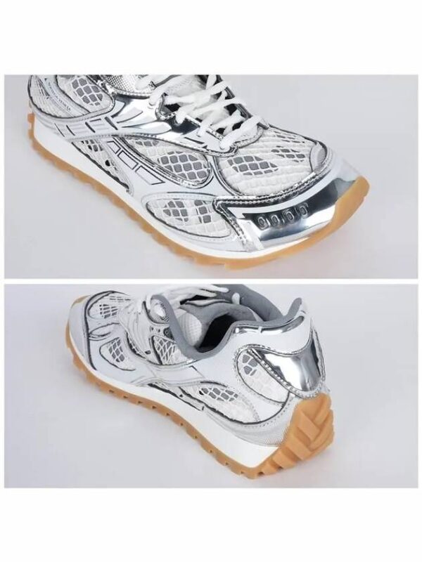 Bottega Veneta Orbit Mesh Low Top Sneakers Silver