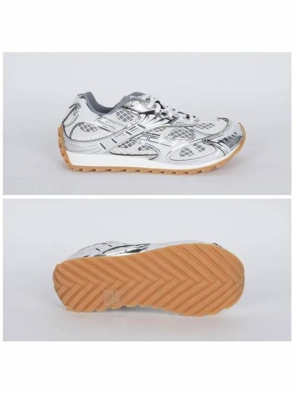 Bottega Veneta Orbit Mesh Low Top Sneakers Silver