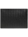 Bottega Veneta Intrecciato Zipper Leather Clutch Bag Black