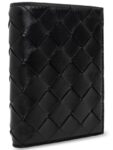 Bottega Veneta Intrecciato Small Leather Half Wallet Black
