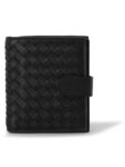 Bottega Veneta Intrecciato Zipper Half Wallet Black