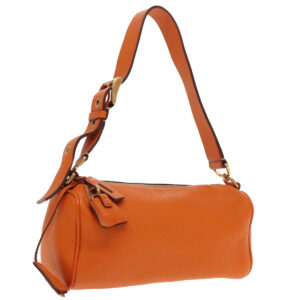 PRADA Shoulder Bag Leather Orange Gold  94190