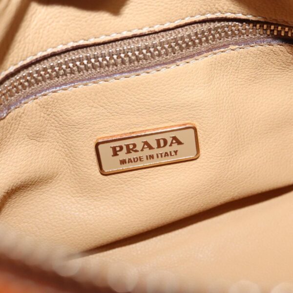 PRADA Shoulder Bag Leather Orange Gold  94190