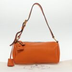 PRADA Shoulder Bag Leather Orange Gold  94190