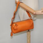 PRADA Shoulder Bag Leather Orange Gold  94190