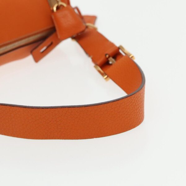 PRADA Shoulder Bag Leather Orange Gold  94190