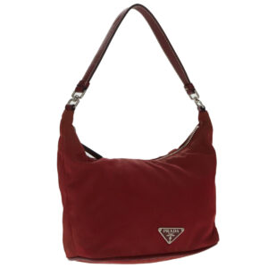 PRADA Accessory Pouch Nylon Red Silver  94191