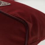 PRADA Accessory Pouch Nylon Red Silver  94191