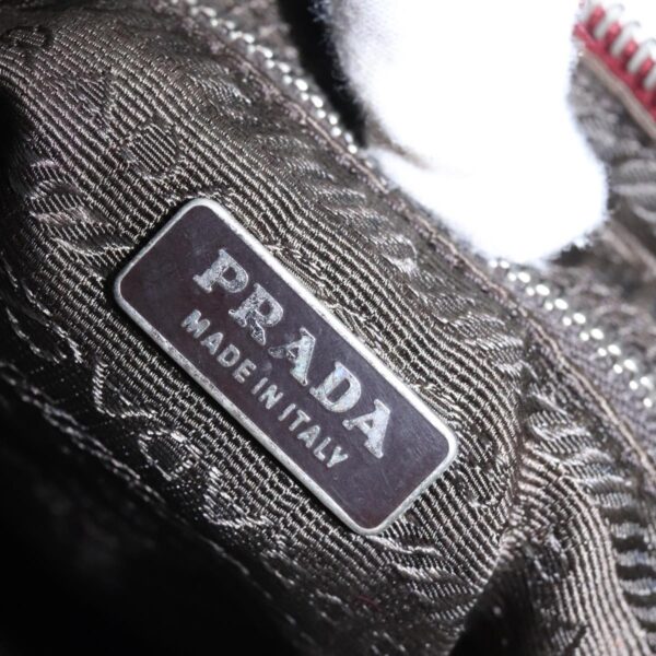 PRADA Accessory Pouch Nylon Red Silver  94191