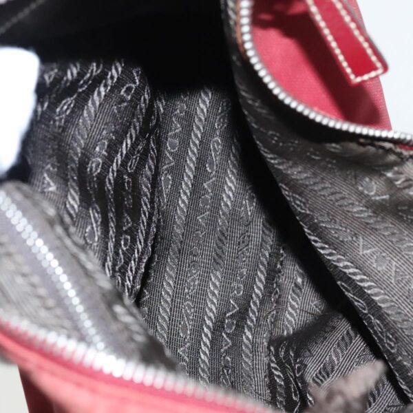 PRADA Accessory Pouch Nylon Red Silver  94191