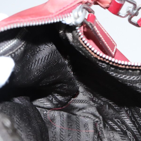 PRADA Accessory Pouch Nylon Red Silver  94191