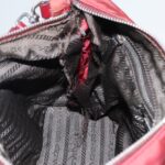 PRADA Accessory Pouch Nylon Red Silver  94191