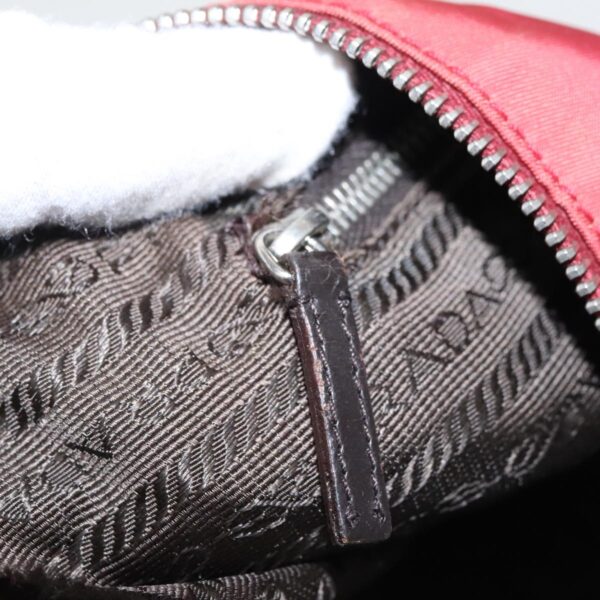 PRADA Accessory Pouch Nylon Red Silver  94191