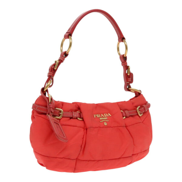 PRADA Shoulder Bag Nylon Orange Gold  94250