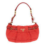 PRADA Shoulder Bag Nylon Orange Gold  94250