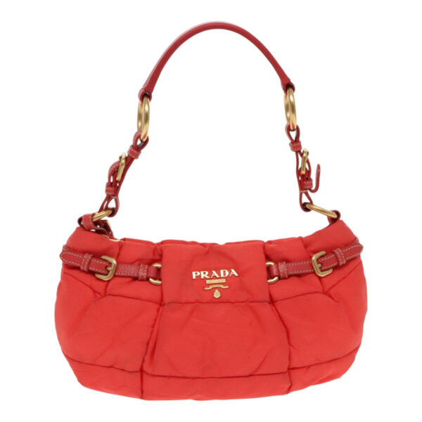 PRADA Shoulder Bag Nylon Orange Gold  94250