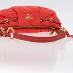 PRADA Shoulder Bag Nylon Orange Gold  94250