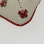 PRADA Hand Bag Leather White Silver  94300