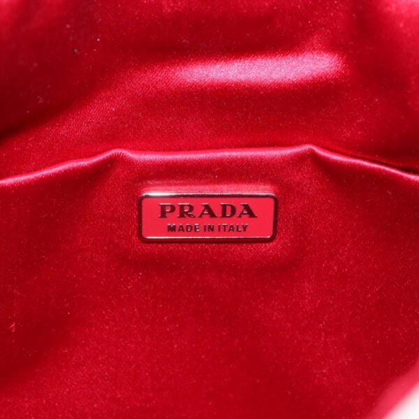 PRADA Hand Bag Leather White Silver  94300