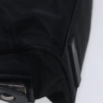 PRADA Hand Bag Nylon Leather Black Silver  94690