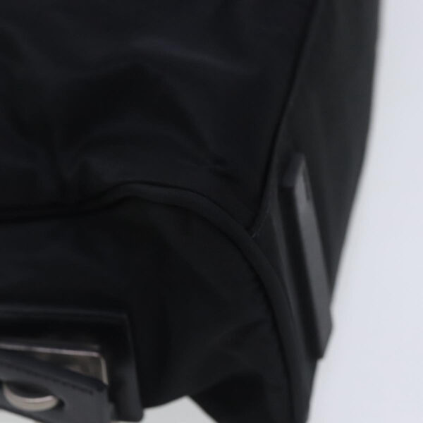 PRADA Hand Bag Nylon Leather Black Silver  94690