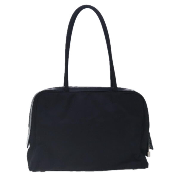 PRADA Hand Bag Nylon Leather Black Silver  94690