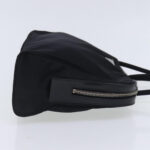 PRADA Hand Bag Nylon Leather Black Silver  94690