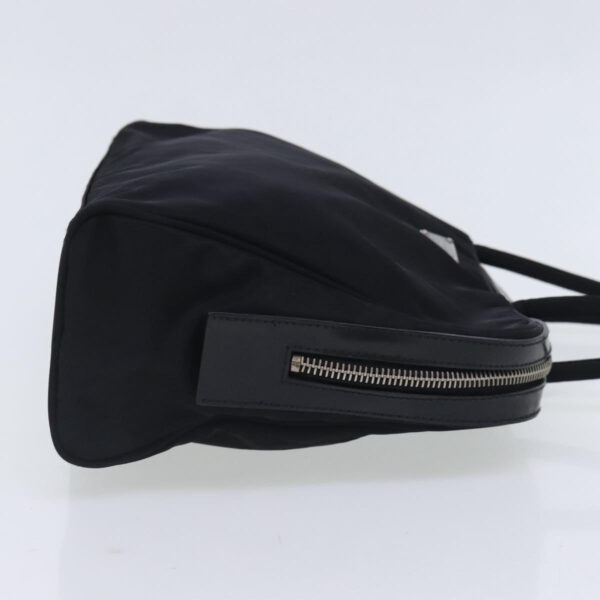 PRADA Hand Bag Nylon Leather Black Silver  94690