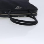 PRADA Hand Bag Nylon Leather Black Silver  94690