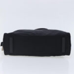 PRADA Hand Bag Nylon Leather Black Silver  94690