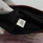 PRADA Accessory Pouch Nylon Leather Pink Wine Red Silver  95323