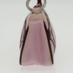 PRADA Accessory Pouch Nylon Leather Pink Wine Red Silver  95323