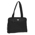 PRADA Hand Bag Nylon Black Silver  95336
