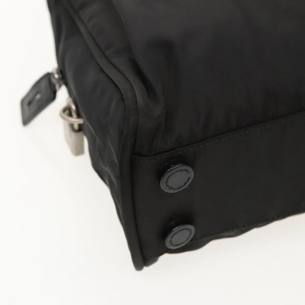 PRADA Hand Bag Nylon Black Silver  95336