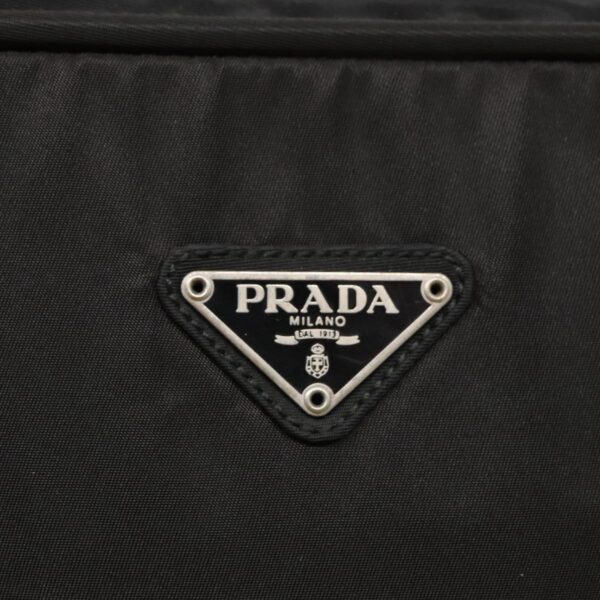 PRADA Hand Bag Nylon Black Silver  95336