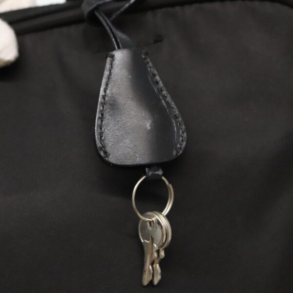 PRADA Hand Bag Nylon Black Silver  95336