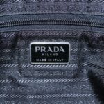 PRADA Hand Bag Nylon Black Silver  95336