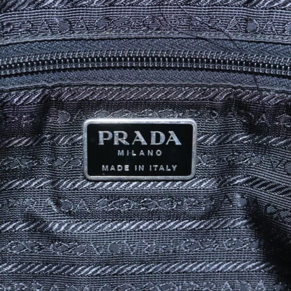 PRADA Hand Bag Nylon Black Silver  95336