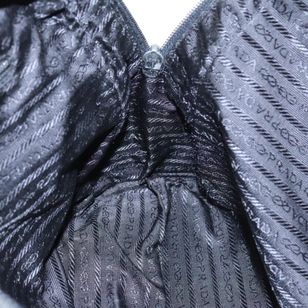 PRADA Hand Bag Nylon Black Silver  95336