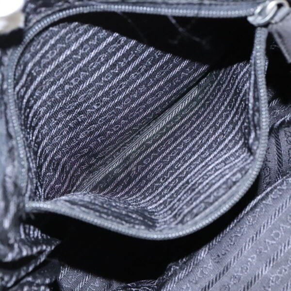 PRADA Hand Bag Nylon Black Silver  95336